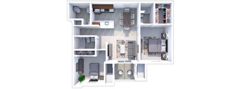 a floor plan of a 3 bedroom apartment