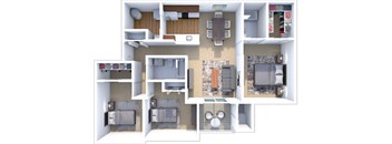a floor plan of a two bedroom apartment