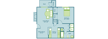 a floor plan of a living room and a dining room