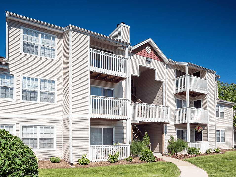 apartment building with balconies or patios