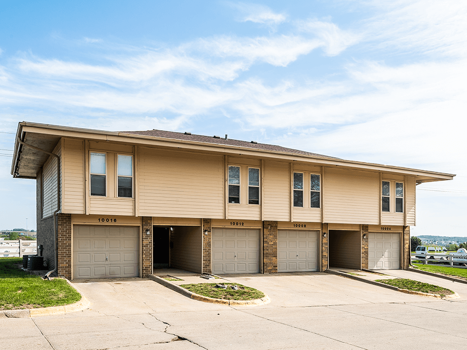 apartment building with garages