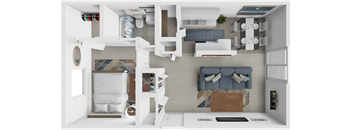 1 bed floor plan at georgetowne apartments