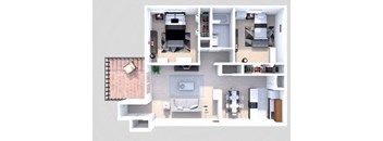 B2 2 Bedroom 1 Bath Garden Upper