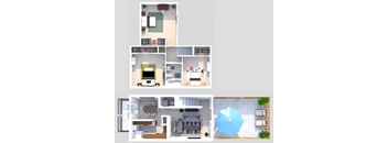 C2: 3 Bedroom 1.5 Bath Townhome