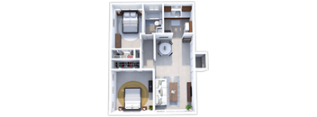 a floor plan of a 1 bedroom apartment