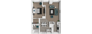 1 bedroom, 1 bathroom apartment at LeClaire Apartments in Moline, IL