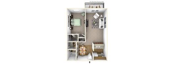 floor plan of one bedroom apartment