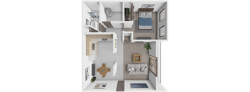 1 bed 1 bath floor plan at Huntley Ridge New Albany