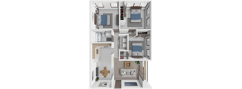 3 bed 1 bath floor plan at Huntley Ridge New Albany