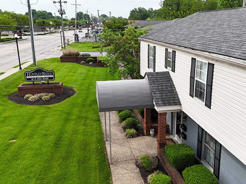 Green space in front of building