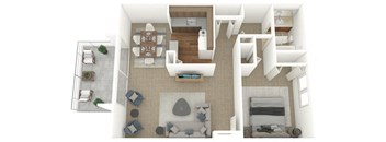 a floor plan of a two bedroom apartment with a living room and dining room