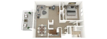 a floor plan of a two bedroom apartment with a living room and dining room