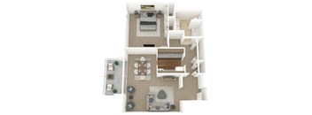 a floor plan of a 1 bedroom apartment at the crossings at white marsh apartments in white marsh