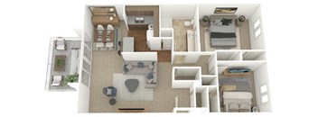 a floor plan of a two bedroom apartment