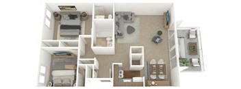 a floor plan of a 1 bedroom apartment at the crossings at white marsh