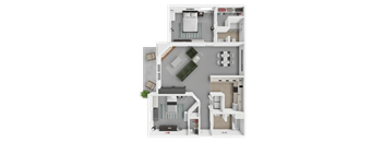 2 bed 2 bath derby floor plan at huntington glen apartments