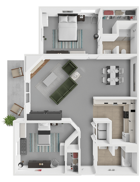 2 bed 2 bath derby floor plan at huntington glen apartments