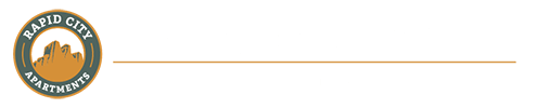 The image is a logo for Homestead Garden Apartments.