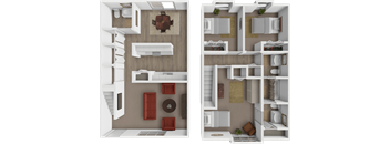 3 bed townhome floor plan at Heritage Knoll