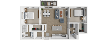 Harbor 2 bed 2 bath floor plan at Harmony Lake Apartments