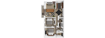 two bedroom floor plan at high point east apartments