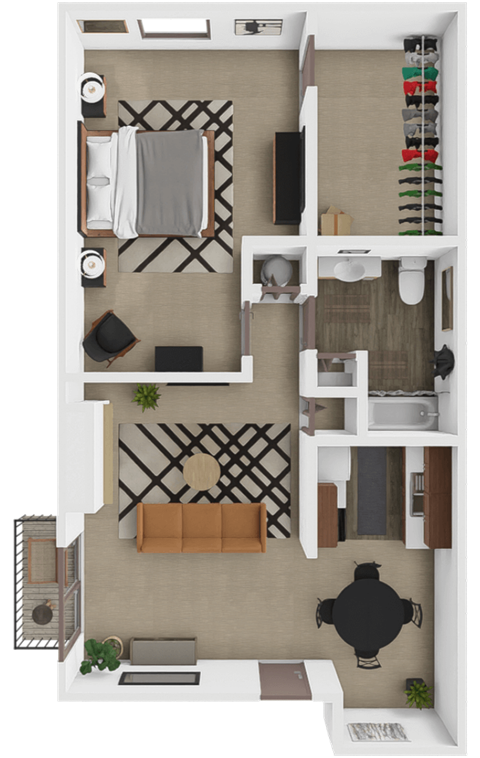 one bedroom floor plan at high point east apartments