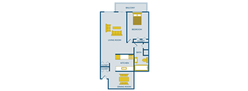 1 bedroom apartment floor plan at harbor pointe apartments