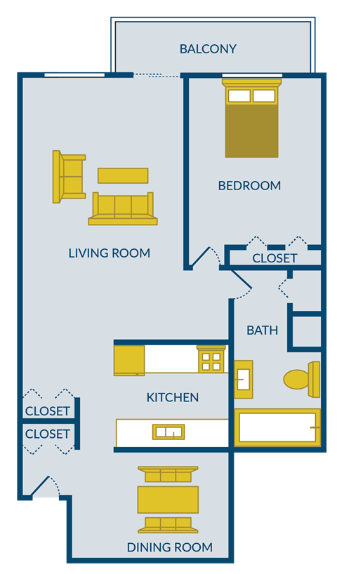 1 bedroom apartment floor plan at harbor pointe apartments