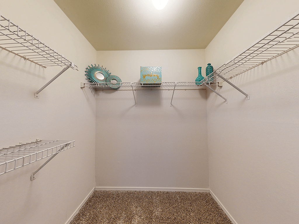 spacious closet in primary bedroom