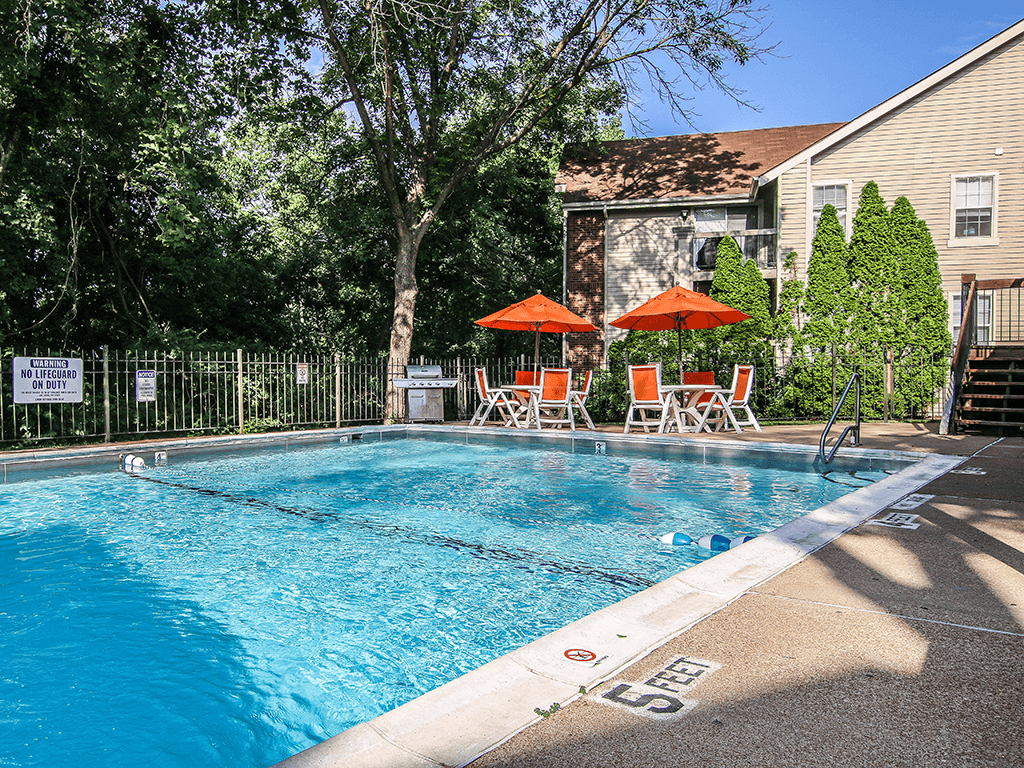 outdoor swimming pool at apartment complex