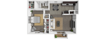 1 Bed, 1 Bath Floor Plan