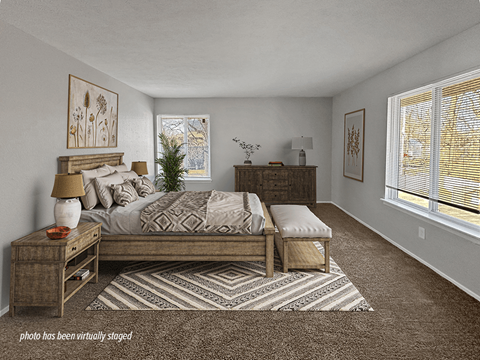 Apartment bedroom with big window