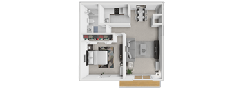 a floor plan of a house with a bedroom and a bathroom