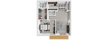 a floor plan of a house with a bedroom and a bathroom