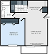 one bedroom one bathroom aspen floor plan at hamilton trace apartments