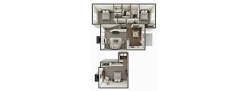 the magnolia 3 bedroom 2 bath floor plan at hunters way apartments
