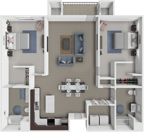 2 bedroom, 2 bathroom apartment at The Chateau in Minot, ND