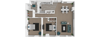 2 bedroom, 1 bathroom apartment at LeClaire Apartments in Moline, IL