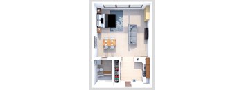Efficiency apartment floor plan