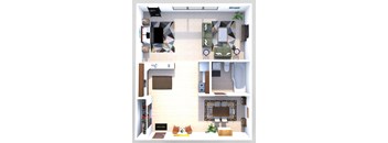 Studio apartment floor plan