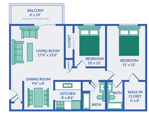 the blueprint of a floor plan of a roommates house