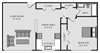 one bedroom one bathroom floor plan at interstate apartments