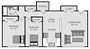 two bedroom one bathroom floor plan at interstate apartments