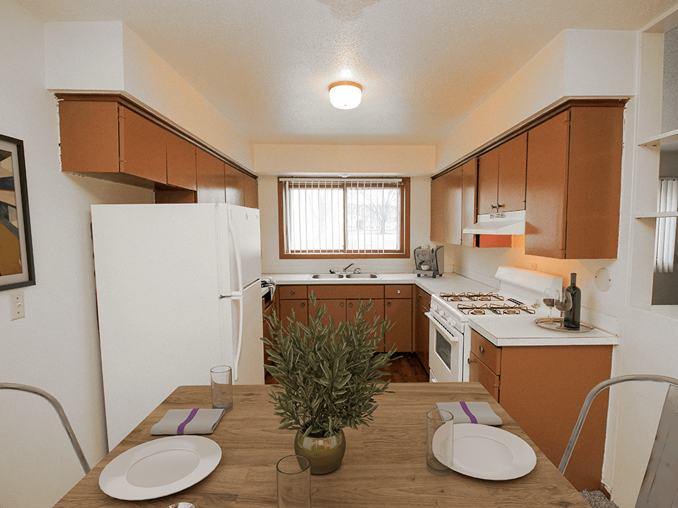 apartment kitchen with cabinet space