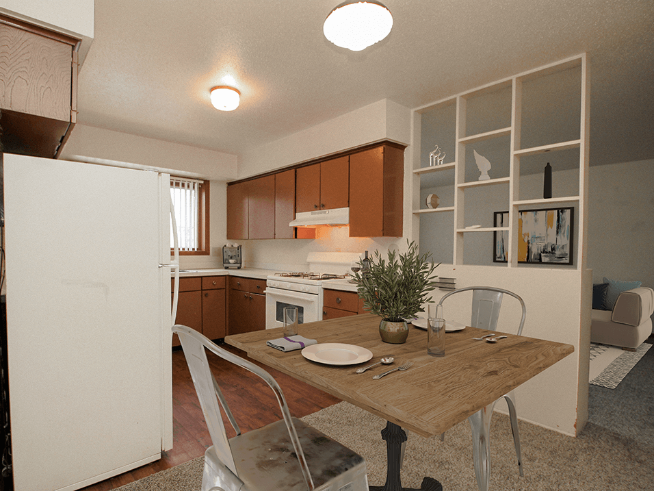 apartment with gas range