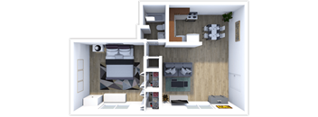 Imperial Gardens one bedroom floor plan