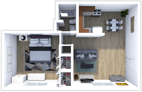 Imperial Gardens one bedroom floor plan