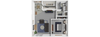 a floor plan of a house with a bedroom and a bathroom