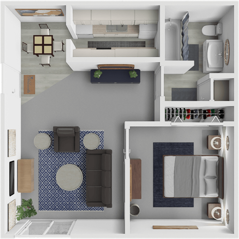 a floor plan of a house with a bedroom and a bathroom