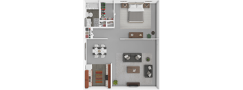 1 bed 1 bath floor plan at indian hills